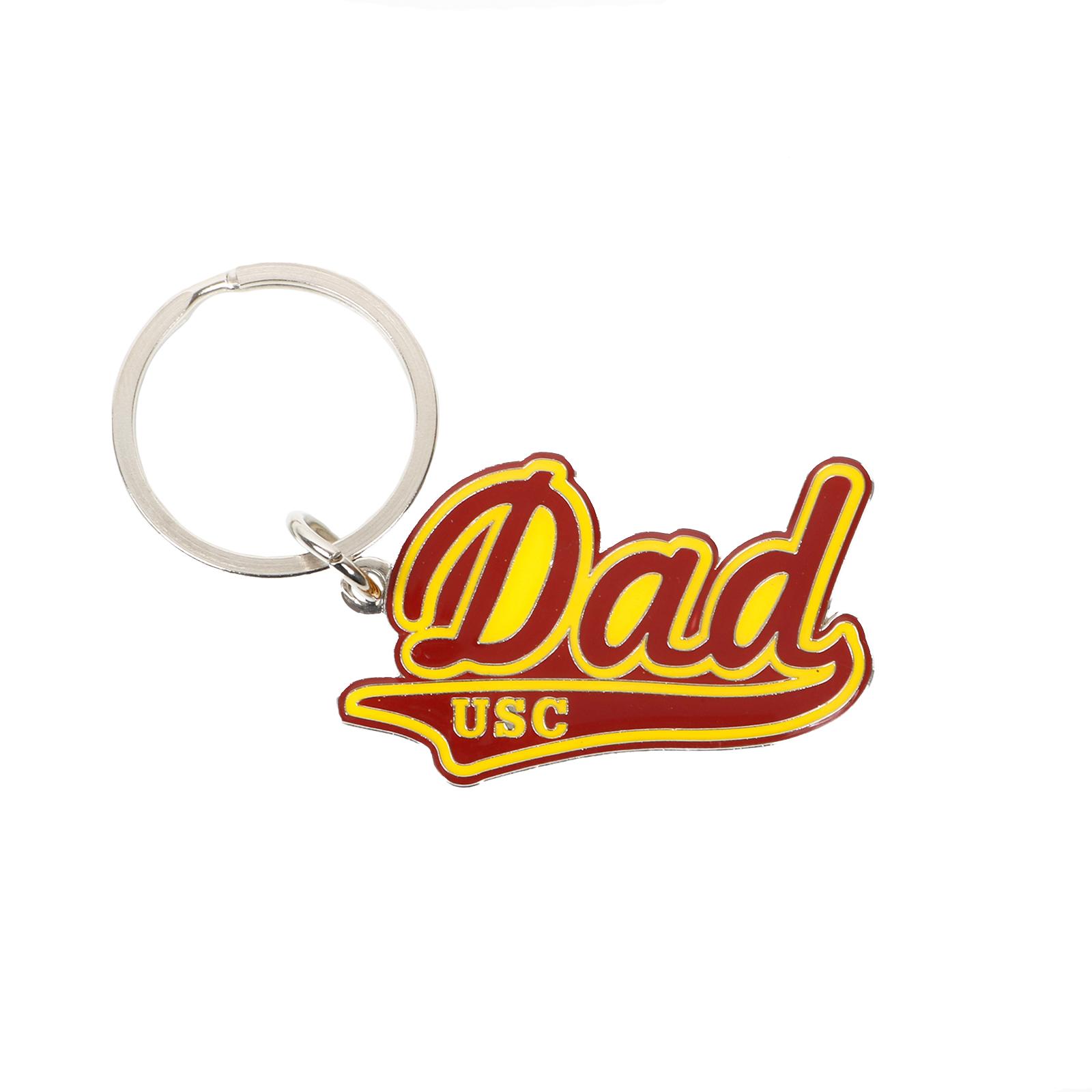 USC Block Dad Shaped Brass Key Chain Cardinal image01